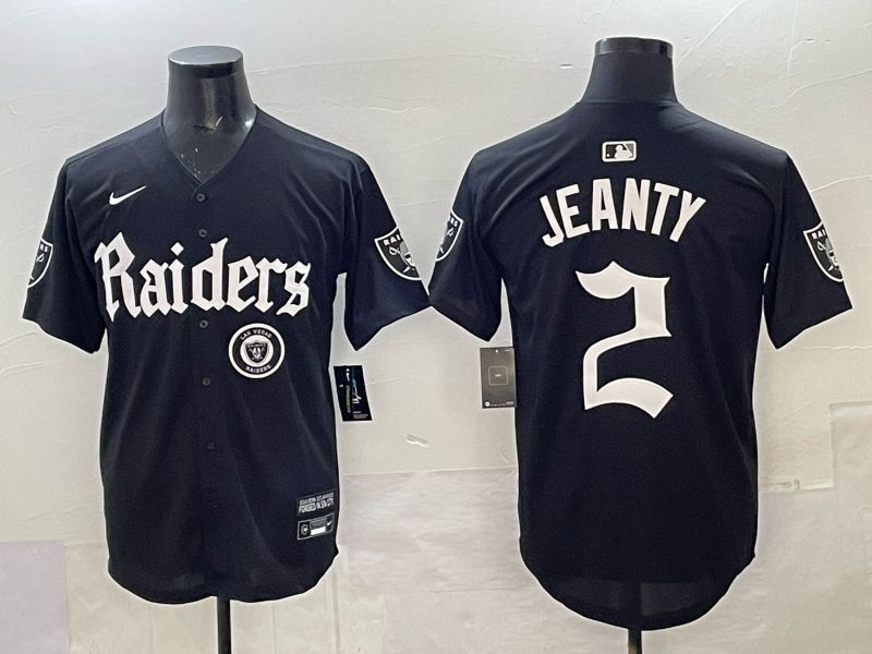 Men 2025 Oakland Raiders #2 Jeanty Black 6th generation Joint Name Nike Limited NFL Jersey style 013